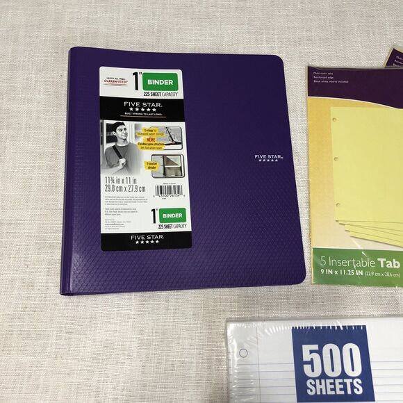 Back to School Essentials Supplies Pack Kit Bundle ~ Binder| 500 Paper | Divider - Picture 2 of 7